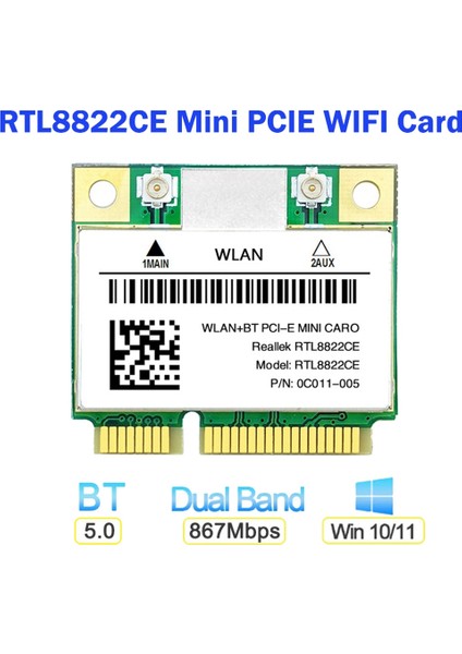 RTL8822CE Wifi Kartı +Anten Kiti 1200MBPS 2.4g+5ghz 802.11AC Ağ Mini Pcıe Bt 5.0 Desteği Dizüstü Bilgisayar/pc /11 (Yurt Dışından) indirimleri