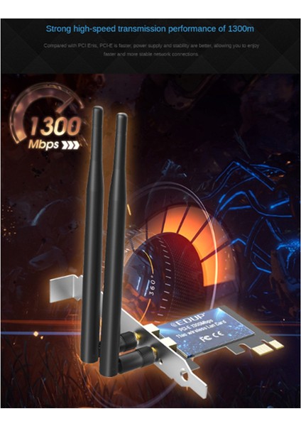 Pcıe Kablosuz Kart 1300 M Çift Bantlı Gigabit Ağ Kartı Masaüstü Bilgisayar Dahili Ağ Kartı Wifi Alıcısı (Yurt Dışından) indirimleri
