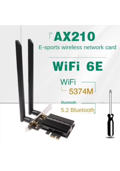 Wi-Fi 6e Pcıe Kablosuz Ağ Kartı 5g/6ghz Wifi Adaptörü Bluetooth 5.2 Pcı Express 802.11AX AX210 Wifi Kartı (Yurt Dışından)