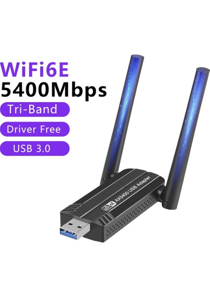 5400MBPS Wifi 6e Ağ Kartı USB 3.0 Wifi Adaptörü -Band 2.4g 5g 6g Wifi Alıcı Dongle, 11 Sürücü Için (Yurt Dışından)