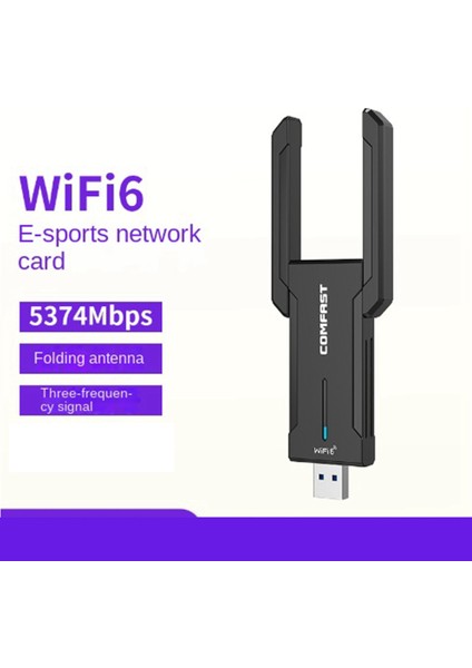 WIFI6E 5374MBPS 5.9g 7.1g Usb3.0 -Band Kablosuz Lan Adaptörü Masaüstü Bilgisayar Dizüstü Bilgisayar Için Wifi Alıcısı (Yurt Dışından)