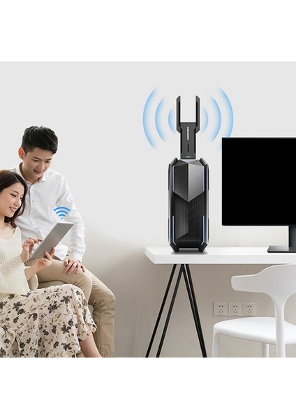 WIFI6E 5374MBPS 5.9g 7.1g Usb3.0 -Band Kablosuz Lan Adaptörü Masaüstü Bilgisayar Dizüstü Bilgisayar Için Wifi Alıcısı (Yurt Dışından)