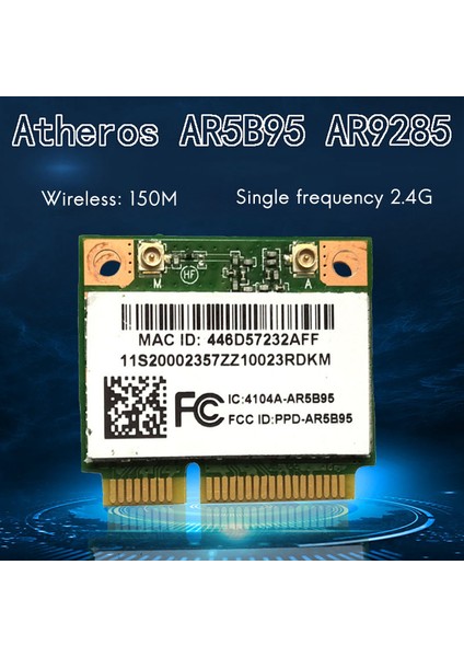 Atheros AR5B95 AR9285 Kablosuz Ağ Kartı 2.4g 150 Mbps Pcı-E Yarım Yükseklikte Dahili Ağ Kartı X230 G460 (Yurt Dışından)