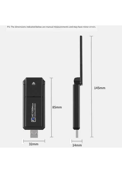 1300 Mbps Usb3.0 Wifi Adaptörü Çift Bant 2.4g 5 Ghz Kablosuz Adaptör Anten USB Ethernet Ağ Kartı Alıcısı Pc Için (Yurt Dışından) indirimleri