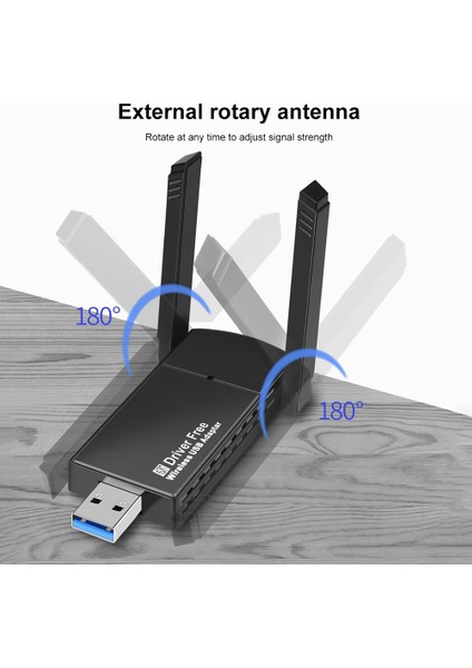 Kablosuz Ağ Kartı Adaptörü USB Wifi Adaptörü 650MPBS 802.11AC/B/G Wifi Alıcı Ağ Kartı Pc Windows Için (Yurt Dışından)