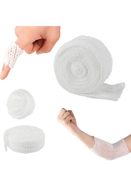15MM 2m/rulo Gerilebilir Tıbbi Hemşirelik Acil Yardım Gazlı Bez Elastik Net Yara Pansuman Bandajı Kafa Dirsek Ayak Bileği Diz Yaralanmaları (Yurt Dışından)