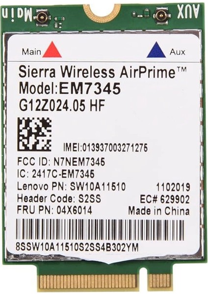 Ağ Kartı, EM7345 4g Lte Wwan Kart Modülü Için X250 X1C W550 T450 X240 T440 Lte/hspa+/emea Desteği (Yurt Dışından)