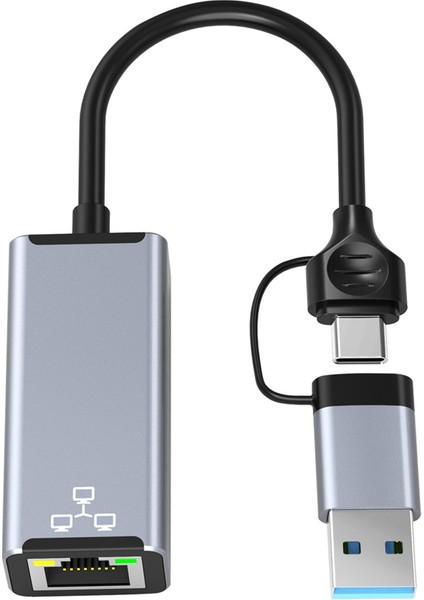 USB Tip C RJ45 Kablolu Ağ Kartı Süper Hızlı USB 3.0 Dizüstü Bilgisayar Için Ethernet Adaptörüne, 1000 Mbps Ağ Kartı (Yurt Dışından)