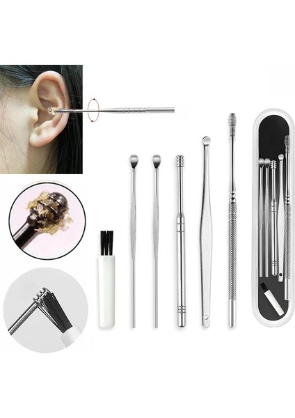 7 Adet Set Taşınabilir Kulak Temizleyici Seti Kulak Temizleme Spiral Kulak Tıkacı Kulak Balmumu Sökücü Kulak Curette Spiral Kulak Kaşığı Kulak Tıkacı Seti Kulak Temizleme Araçları (Yurt Dışından) modelleri