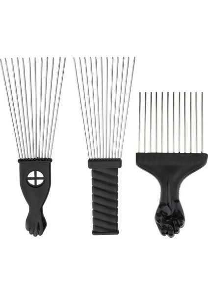 Seçenek 9 Pro Metal Afro Fırça Geniş Dişli Saç Tarağı Hacim Veren Saç Şekillendirici Anti-Statik Tarak Fırça Dolaşık Açıcı Tarak Siyah Yumruk (Yurt Dışından)