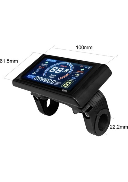 Elektrikli Bisiklet Ekranı 24V-72V Su Geçirmez LCD Ekran S966 Elektrikli Bisiklet Denetleyici Paneli Pano, Sm Konektörü (Yurt Dışından)