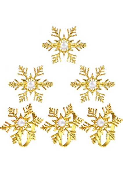 Kar Tanesi Peçete Halkaları Noel Peçete Halkası Tutucu Toka Alaşım Inci Peçete Halkaları Tutucu Noel Noel Peçete Tokası (Yurt Dışından)