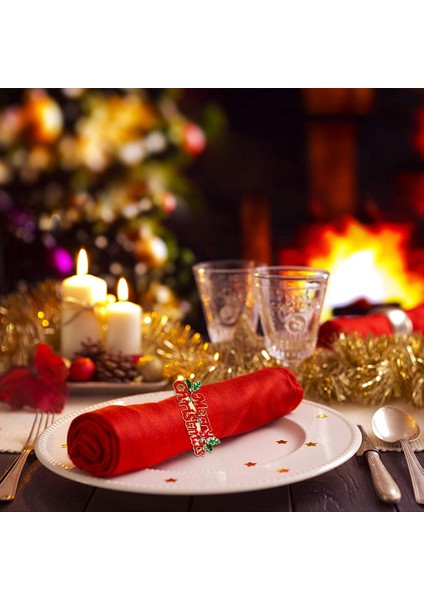 Noel Peçete Halkaları Set 6, Noel Tatili Düğün Ziyafet Doğum Günü Günlük Masa Için Narin Masa Dekorları (Yurt Dışından) fiyatları