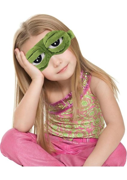 Komik Yaratıcı Pepe Kurbağa Sad Kurbağa 3D Göz Kapağı Kapak Karikatür Yumuşak Peluş Uyku Kapak Uyku Siperliği Kapak Yeşil (Yurt Dışından)