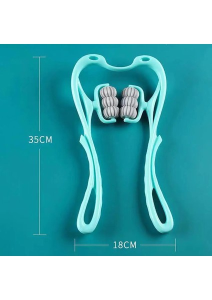 Pembe 6 Tekerlek 360 ° Dönebilen Meridyenleri Teşvik Boyun Yoğurma Masajı El Derin Doku Servikal Omurga Masajı Kas Masajı (Yurt Dışından)
