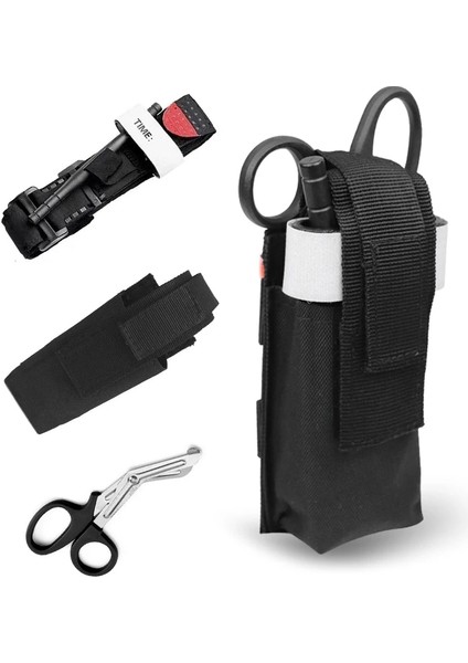 Tam Set Kırmızı Açık Ilk Yardım Tokası Kedi Turnike Kılıfı Tutucu Survival Taktik Savaş Askeri Acil Bandaj Makas Hemostaz Kemeri (Yurt Dışından) fiyatları