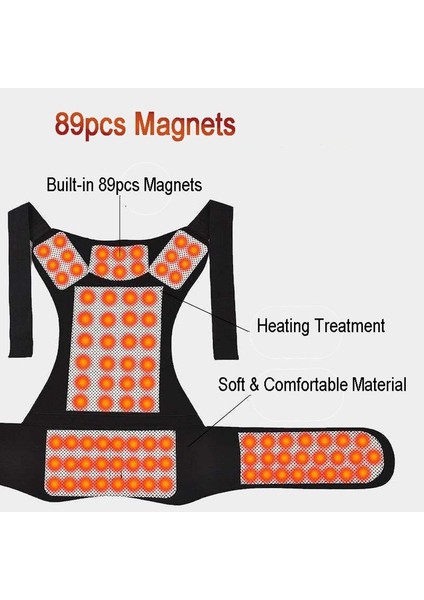 89 Adet M 89 Adet Kendinden Isıtma Sırt Desteği Bel Desteği Manyetik Isıtma Düzeltici Terapi Kemeri Geri Duruş Düzeltici Omurga Geri Bel Kemeri (Yurt Dışından)