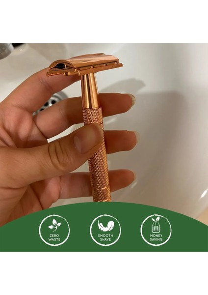 Siyah Jilet Haward Gül Altın Jilet Klasik Çift Kenarlı Emniyetli Jilet Erkek Tıraş ve Kadın Epilasyon Için 10 Tıraş Bıçakları Manuel Tıraş Makinesi (Yurt Dışından) indirimleri