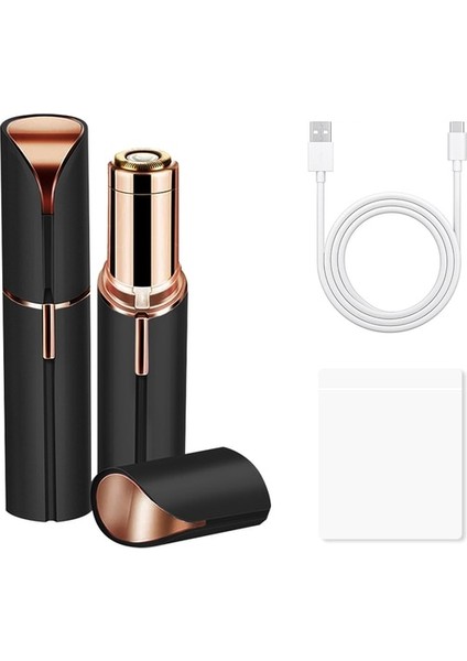 Siyah USB Kadın Yüz Epilasyon Kaş Düzeltici Ruj Şekli Mini Taşınabilir Elektrikli Epilatör Ağrısız Yüz Jilet Güzellik Aracı (Yurt Dışından)