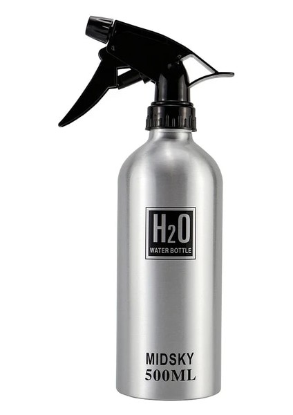 Gümüş 500 ml Kuaförlük Ince Sis Sprey Şişesi Salon Berber Aracı Su Püskürtücü Berber Profesyonel Alüminyum Sulama Kovası Sprey Şişesi (Yurt Dışından)