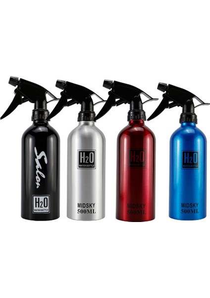 Gümüş 500 ml Kuaförlük Ince Sis Sprey Şişesi Salon Berber Aracı Su Püskürtücü Berber Profesyonel Alüminyum Sulama Kovası Sprey Şişesi (Yurt Dışından)