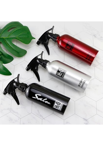 Gümüş 500 ml Kuaförlük Ince Sis Sprey Şişesi Salon Berber Aracı Su Püskürtücü Berber Profesyonel Alüminyum Sulama Kovası Sprey Şişesi (Yurt Dışından)