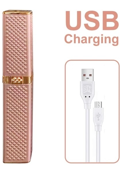 Pembe USB Kadın Elektrikli Epilatör 2 In 1 USB Şarj Saç Çıkarıcı Bikini Ağrısız Tıraş Makinesi Taşınabilir Bayan Yüz Göz Kaş Kaldırma Düzeltici (Yurt Dışından)