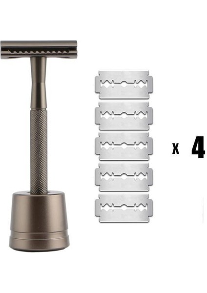 Mat Siyah Set Haward Gül Altın Jilet Erkekler ve Kadınlar Için Yeniden Kullanılabilir Çift Kenarlı Tıraş Makinesi Klasik Metal Manuel Tıraş Makinesi 20 Tıraş Bıçaklı (Yurt Dışından)