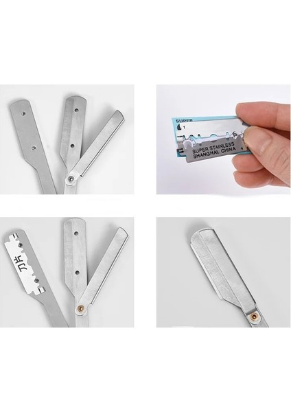 1 Adet-Siyah Manuel Erkek Sadece Jilet 2 Renk Profesyonel Manuel Jilet Katlanır Paslanmaz Çelik Berber Jileti Tıraş Jiletli Tıraş Bıçağı Tıraş (Yurt Dışından) indirimleri