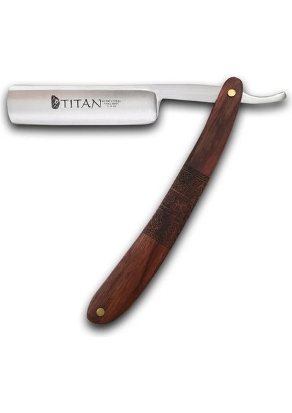 RA0030 Titan Ahşap Saplı Erkek Tıraş Araçları Saç Jilet Paslanmaz Çelik Düz Jilet (Yurt Dışından)