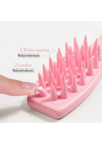 B-Mor Silikon Şampuan Fırçası Saç Masajı Saç Derisi Masaj Fırçası Saç Yıkama Tarak Spa Saç Fırçası Banyo Duş Fırçası Güzellik Şekillendirici Araçları (Yurt Dışından) indirimleri