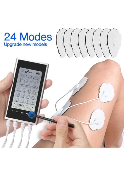 20 Adet Orta Pedler 24 Mod Ems Eletric Compex Kas Stimülasyonu Profesyonel Elektrostimülasyon 4 Çıkış Kanalı Fizyoterapi Masaj Onlarca Makine (Yurt Dışından)