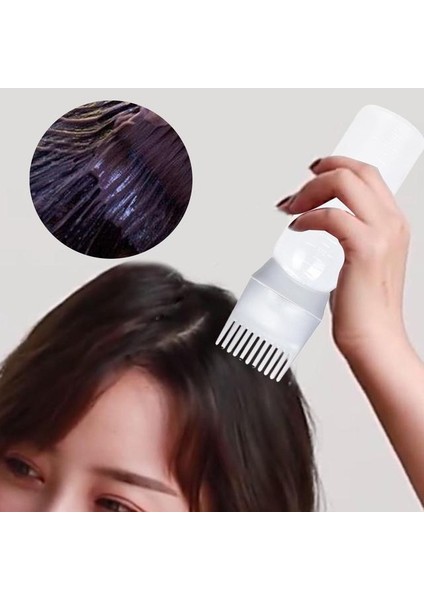 Gri 120 ml Kök Tarak Aplikatör Şişe Kuaförlük Şekillendirici Aracı Saç Boyası Aplikatör Fırçası Salon Ev Için (Yurt Dışından)