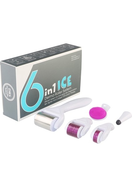 6-1 Iceroller Mor 7'si 1 Arada Drs Derma Silindiri Yeşim Sakal Yüz Silindiri Derma Rolling Sistemi Mikro Iğneleme Kiti Saç Derisi Saç Büyüme Dermaroller Masajı (Yurt Dışından)