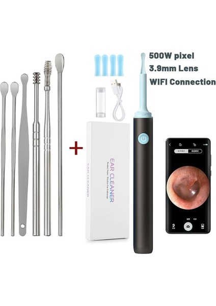 Tip 3 Siyah 5 mm Hd Görsel Kulak Endoskop 3 In 1 USB Otoskop Kulak Kiri Temizleme Muayene Kamera Araçları Android Telefon Pc Için (Yurt Dışından)