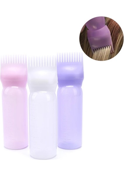 120ML2 3 Renk Saç Boyası Aplikatör Fırça Şişeleri Boyama Şampuan Şişesi Yağ Tarak Saç Boyası Şişesi Aplikatör Saç Boyama Şekillendirici Aracı (Yurt Dışından)