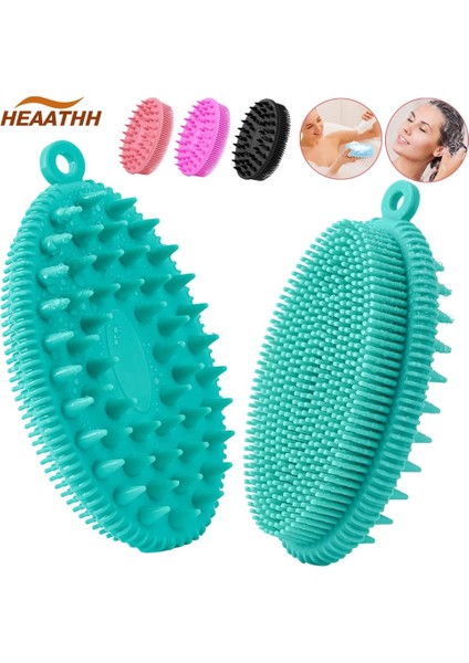 1-Mor Banyo ve Şampuan Fırçası Peeling Silikon Vücut Scrubber Nazik Spa Masaj Baş Derisi Masaj Duş Fırçası Islak ve Kuru Kullanım (Yurt Dışından)