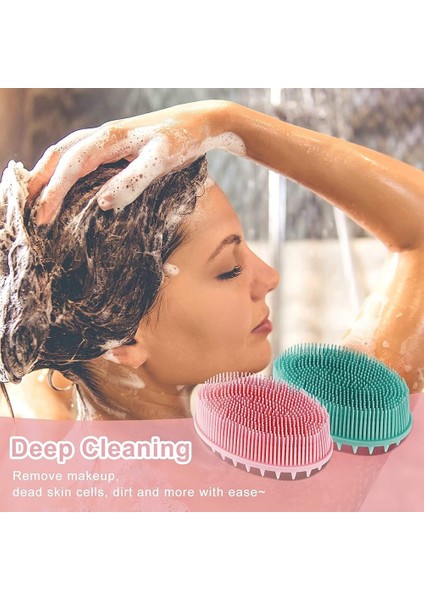 1-Mor Banyo ve Şampuan Fırçası Peeling Silikon Vücut Scrubber Nazik Spa Masaj Baş Derisi Masaj Duş Fırçası Islak ve Kuru Kullanım (Yurt Dışından)