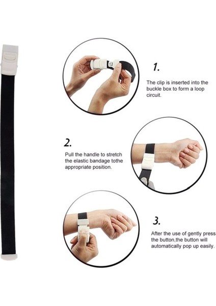 Siyah 1 Adet Tıbbi Kedi Turnike Kemeri Ilk Yardım Paramedik Doktor Acil Spor Turnike Tokası Açık Hemostatik Elastik Kayış (Yurt Dışından)