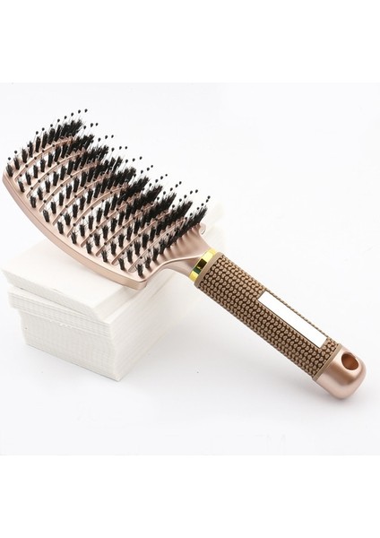 Altın Saç Fırçası Saç Derisi Masaj Tarak Saç Fırçası Kıl ve Naylon Kadın Islak Kıvırcık Detangle Saç Fırçası Salon Kuaförlük Şekillendirici Araçları (Yurt Dışından)