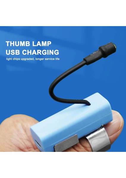 Gümüş Kulak Toplama Başparmak Lambası LED Başparmak Giyen Lamba Aydınlatma Açısı Ayarlanabilir USB Şarj Beyaz Işık Kulak Toplama Kulak Kazma Lambası (Yurt Dışından) fırsatları