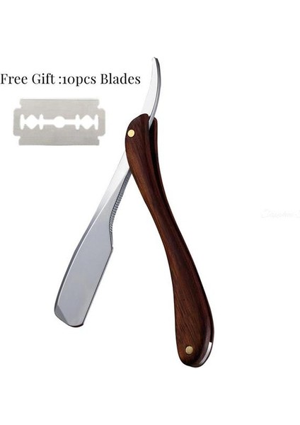 Kahverengi Saplı Jilet Erkekler Tıraş Berber Aletleri Düz Manuel Jilet Kuaförlük Bıçağı Kaş Tıraş Paslanmaz Çelik Düz Jilet Ücretsiz 10 Bıçak (Yurt Dışından) fiyatları