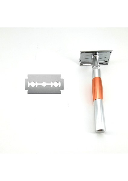 Turuncu Saplı Emniyetli Jilet Çift Kenarlı Tıraş Makinesi Erkekler Için Tıraş Yüz Tıraş Bıçağı Tıraş Makinesi Eko Jilet Tek Bıçaklı (Yurt Dışından)