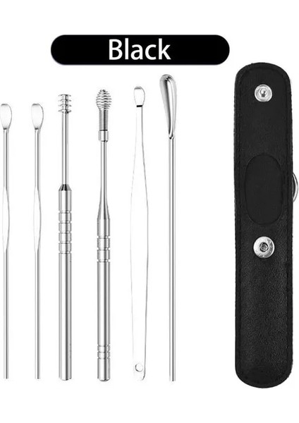 Siyah 6 Adet Kulak Temizleyici Balmumu Temizleme Temizlik Için Kulaklarınızı Temizleyin Earpick Earwax Aracı Seçim Sökücü Kişisel Sağlık Bakımı Güzellik (Yurt Dışından)