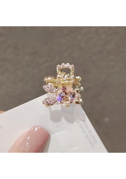 K-0825 Mini Köpüklü Kristal Tokalar Kadınlar Için Glitter Rhinestone Saç Klipler Kelebek Saç Pençeleri Patlama Saç Klipler Kore Aksesuarları (Yurt Dışından)