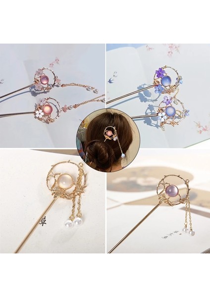 Altın Yeşim Metal Püskül Saç Sopa Çin Tarzı Kadın Saç Tokası Klip Tokalar Chopstick Şapkalar Gelin Düğün Takı Aksesuarları Yzl1 (Yurt Dışından) modelleri