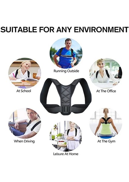 Siyah M 40-80 kg Için Geri Duruş Düzeltici Kemer Erkekler Kadınlar Için Ayarlanabilir Tıbbi Klavikula Omurga Omuz Bel Duruş Düzeltme (Yurt Dışından) fırsatları