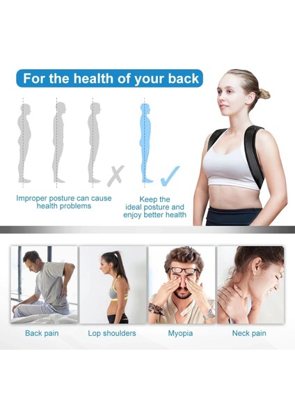 Siyah M 40-80 kg Için Geri Duruş Düzeltici Kemer Erkekler Kadınlar Için Ayarlanabilir Tıbbi Klavikula Omurga Omuz Bel Duruş Düzeltme (Yurt Dışından) indirimleri