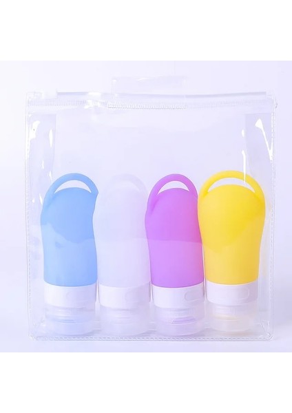 60ML4 4 Adet Silikon Seyahat Şişeleme Seyahat Kiti Şişeleme Losyon Şişeleme Depolama Şişe Silikon Şişe Küçük Numune Şişesi (Yurt Dışından)