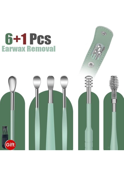 Sarı 7 Adet Kulak Temizleyici Seti Balmumu Temizleme Aracı Paslanmaz Kaşık Earpick Sticks Kulak Kiri Sökücü Rahat Curette Kulak Temizleme Çubuğu Temiz Kulak Kanalı (Yurt Dışından) modelleri